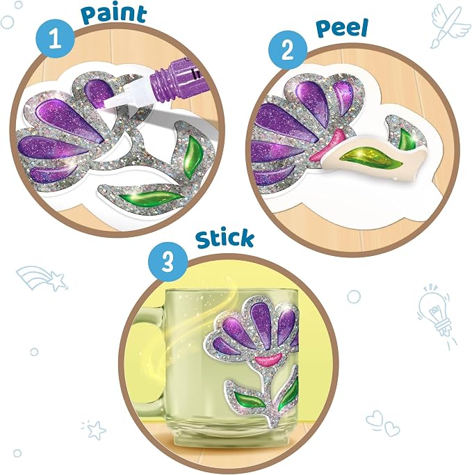 Imagimake DIY Jelly Stickers - Flowers & Butterflies, 10 Stickers, Art Kit | Paint, Peel & Stick Painting Activity for Kids, Birthday Gift for Boys & Girls Ages 3,4,5,6,7 Years Old