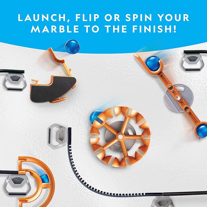 National Geographic Magnetic Marble Run STEM Building Set for Kids | Magnetic Track and Trick Pieces, Marble Maze, Engineering Toy, Creative Construction, STEM Project for Kids and Adults