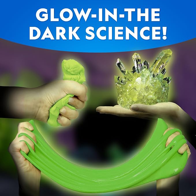 NATIONAL GEOGRAPHIC Mega Science Kit - Glow in The Dark Lab with Crystal Growing Kit, Slime Making, Glowing Putty, and More Science Experiments, Slime Kit for Boys and Girls (Amazon Exclusive) | Crystal Growing, Slime Making and Glowing Putty, Glow Sci...