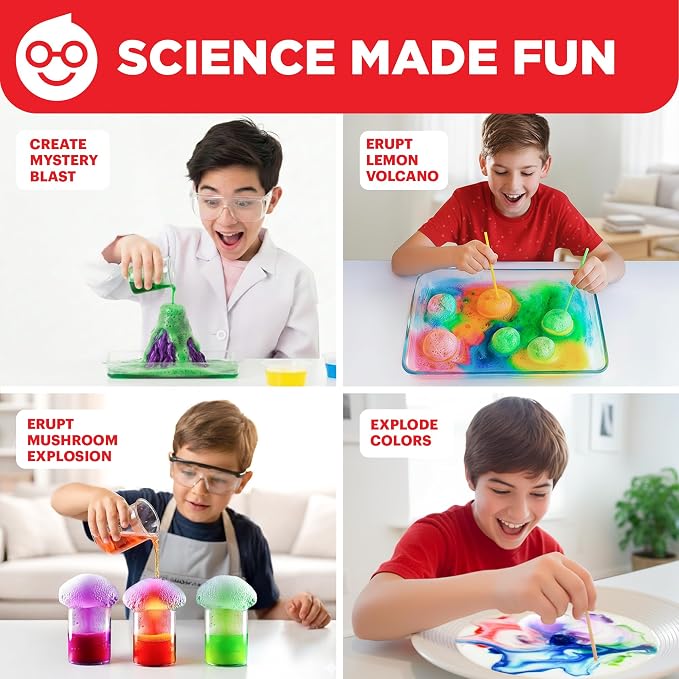 Doctor Jupiter Explosive Science Experiments Kit for Kids Ages 8+ | Erupting Volcano Science Kits for Kids Ages 8-12, Birthday Gift Ideas for Boys & Girls 8-10-12 Year Olds, STEM Toys