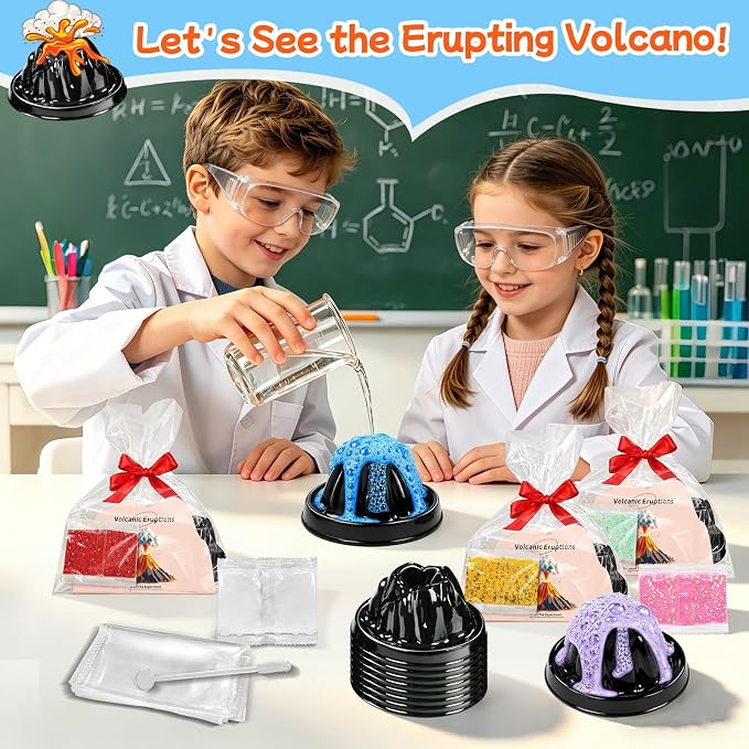 30Pcs Volcano Eruption Science Kit STEM Science Experiments Bulk Party Favors Classroom Prizes Goodie Bag Stuffers Gifts Exchange for Boys and Girl (30Pcs, One Size)