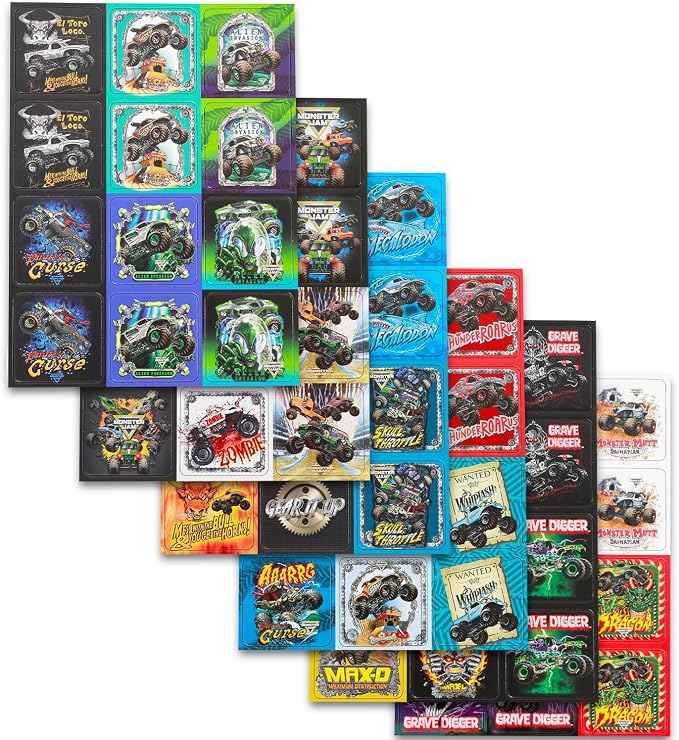Monster Jam Memory Game Set - Educational Toy Bundle with Truck Card Matching Game Plus Stickers, More | Monster Jam Learning Toy for Boys, Kids