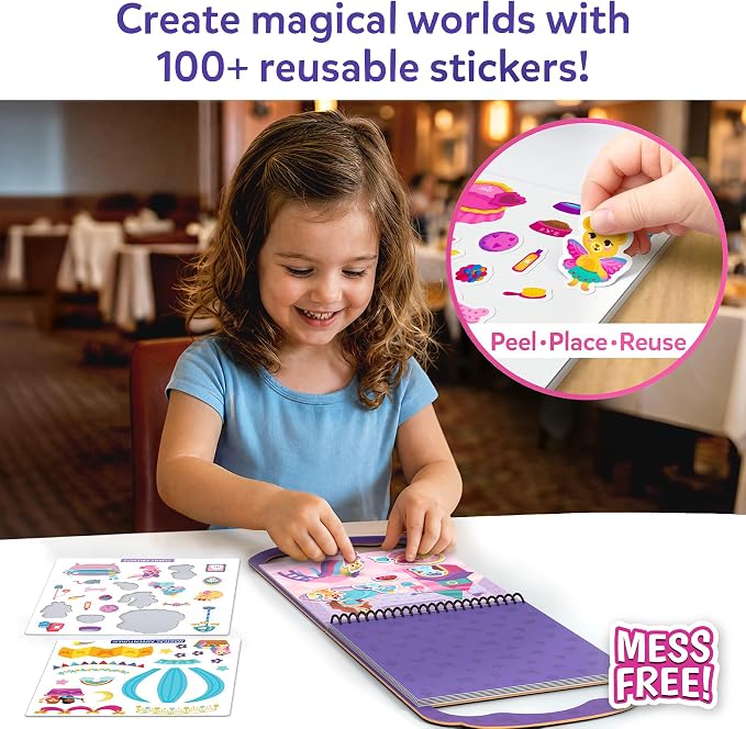 Skillmatics Peelies – Unicorns & Princesses, Reusable Sticker Activity Book | 100+ Reusable Stickers, Mess-Free Fun for Toddlers & Preschoolers, Travel Toy, Gifts for Kids Ages 3, 4, 5, 6, 7