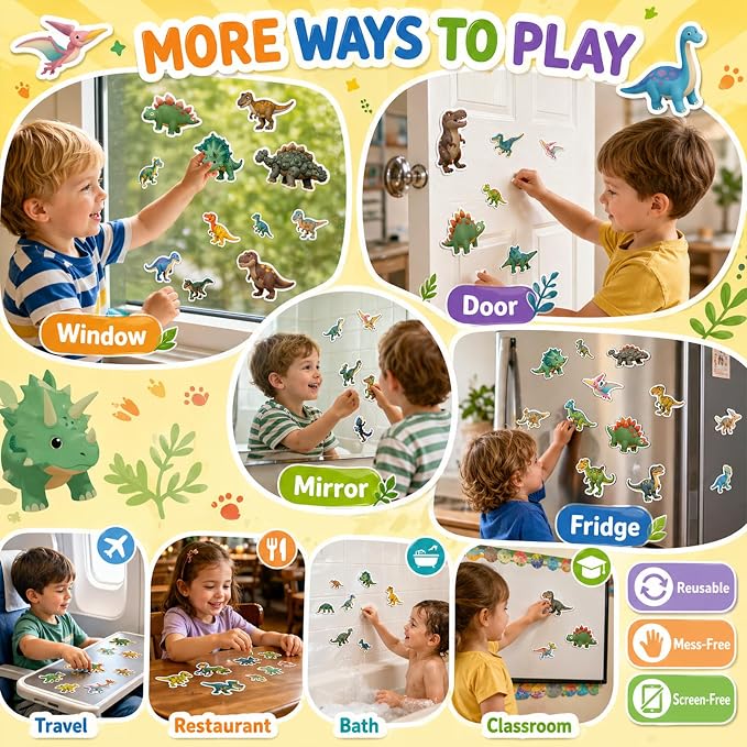 Large Reusable Jelly Sticker Books for Boys 4-8, Kids 3-6, 3 Sets | 3D Puffy Stickers | Sticker Activity Toy | Quiet Travel Toys | Screen-Free Play | Boys Gift Ages 3-8