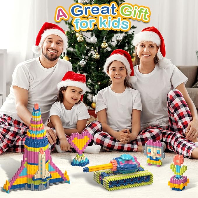 Tigerhu 1120pcs Building Blocks Set,Educational STEM Building Toy | Construction Block Toys Set Learning Playset Kit for Boys Girls, Child Brain Development Preschool Kindergarten Toy Age 3+