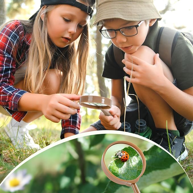ROBOTIME Twin Color Catcher Kit for Kids: 2-Person Outdoor Explorer Set with Green & Pink Gear | Complete Hunting Kit for Siblings & Friends Ages 3+