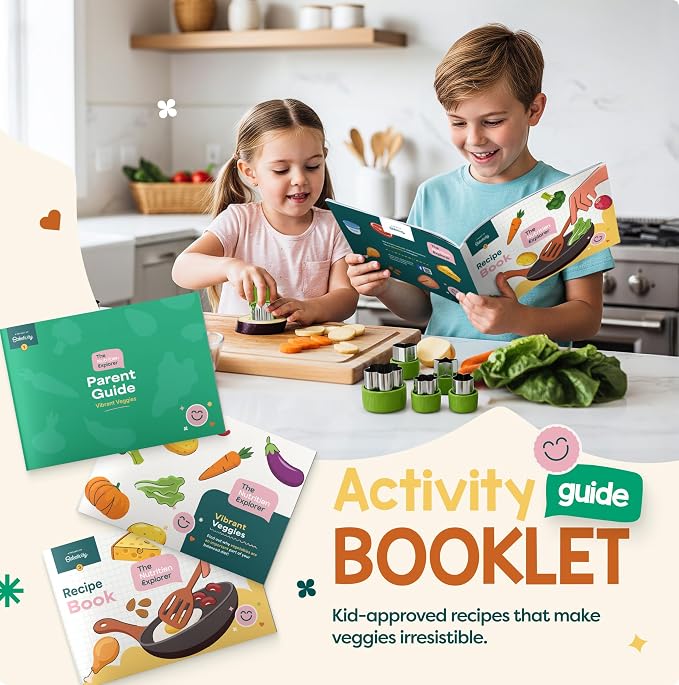 Baketivity Vibrant Veggies Kids Nutrition Kit STEM Birthday Gifts for Kids | Includes Seed Growing Kit, Recipes, Activity booklet for Hands-On, Preschool, and Homeschool Kids Learning Activities