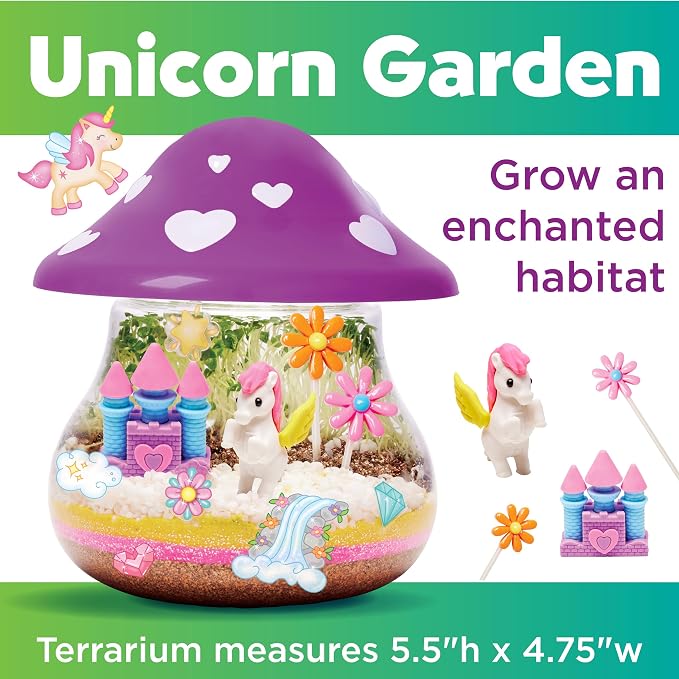 Creativity for Kids Plant and Grow Unicorn Forest: Terrarium Kit for Kids, Unicorn Toys and STEM Kits, Screen Free Summer Crafts & Arts and Crafts for Girls (Ages 6+)