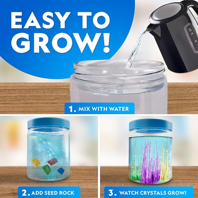 National Geographic Underwater Crystal Growing Aquarium Science Kit | Grow 8 Colorful Crystals Underwater, Secure 360-Degree Viewing Canister, Crystal Chemistry, STEM Activity, Birthday Gift