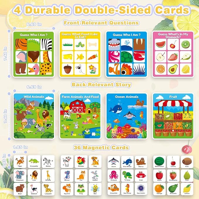 Magnetic Feature Matching Game Set with 4 Sortiing Mats, Memory Game for Kids Ages 2-4, Toddlers Sorting Toys for Kids 3 4 5, Special Education Classroom Supplies