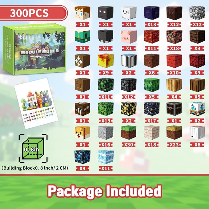 Intoypad 300PCS Magnetic Blocks, Magnetic Building Tiles STEM Toys for Kids | Creative 0.8in Magnetic Building Block Set with 300 Pieces, Magnet Cube Game STEM Learning Toy for Boys and Girls Ages 3+