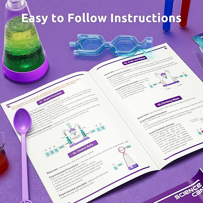 Science Can Science Kits for Kids Age 8-12, 50+ Science Experiments Sets | STEM Learning Toys, Unique Chemistry Lab, Safety Goggle, Illustrated Manual, Birthday Gifts for 8 9 10+ Year Old Girls Boys