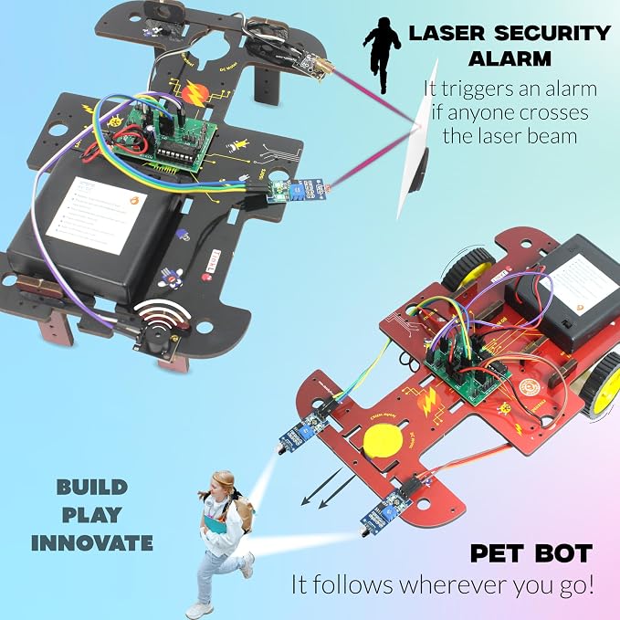 ButterflyEdufields 40in1 STEM Robotics Kits for Kids 8-12 Years | DIY Robots Projects for Kids with Electronics Board & Sensors | Best Educational Homeschooling Gift for 8 10 12 Years | 100+ Parts | 100+ Parts | Engineering Science Kit | Build 40 Robot...