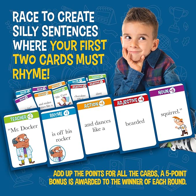 My Weird School Game Miss Bernard Is A Wild Card, Funny Educational Card Game for Kids and Family, Silly Sentence Building Game