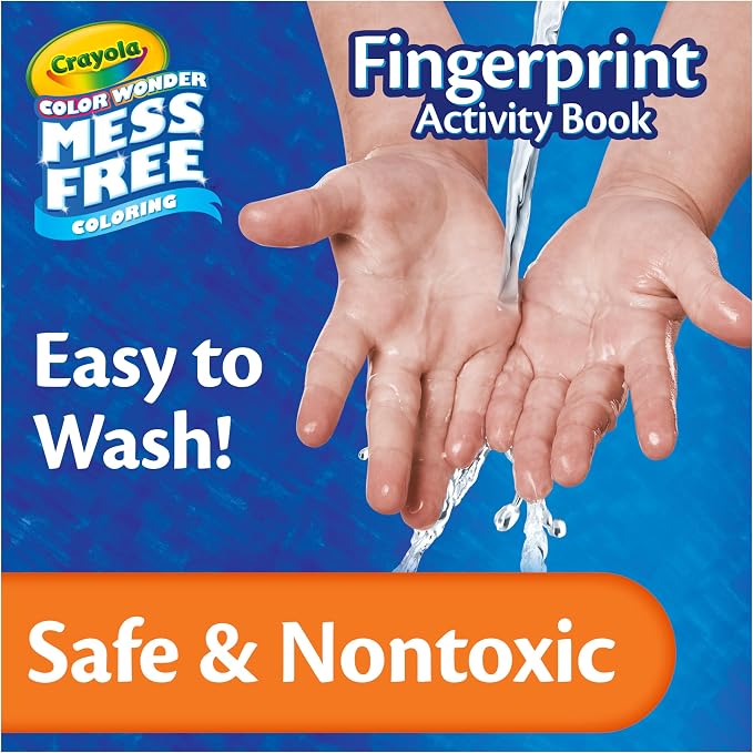 Crayola Color Wonder Mess Free Fingerprint Activity Book, Finger Painting Alternative, Arts & Crafts Gift for Kids Ages 3+