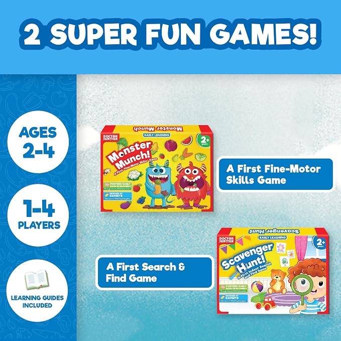 Doctor Jupiter My First Box of Games for Kids Ages 2-3-4 Year Old | Birthday Gift for Boys & Girls Ages 2,3,4, My First Box of Games, Montessori Educational Toy, Learning Activity Set
