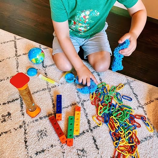 hand2mind Sensory Fidget Toy Kit, Play Therapy Toys, Fidget Tube, Mini Glow Sticks, Play Foam, Stress Ball, Anxiety Sensory Items, Occupational Therapy Toys, Calm Down Corner Supplies (128 Pieces) | Sensory Fidget Toy Set, Calming Corner Classroom, Anx...