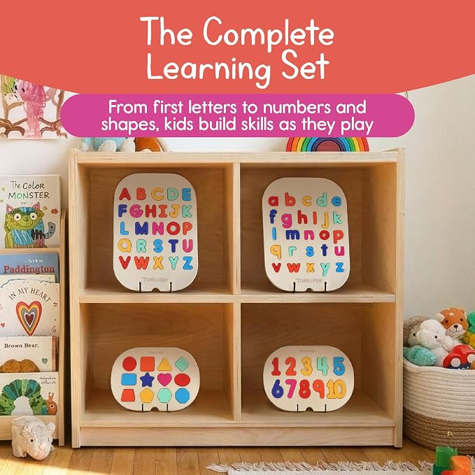 Number Puzzle for Kids, Sensory Bin Insert for Sensory Tables, Silicone Numbers, Wooden Fine Motor Learning Toy