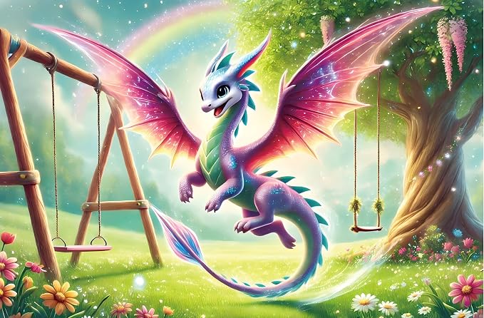 100 Piece Puzzles Rainbow Fly Dinosaur for Kids Girls Boys Ages 4-10 | Learning Educational Jigsaw Puzzles Toys with Full-size Poster, Holiday/ Birthday/Party/School Gifts for Children