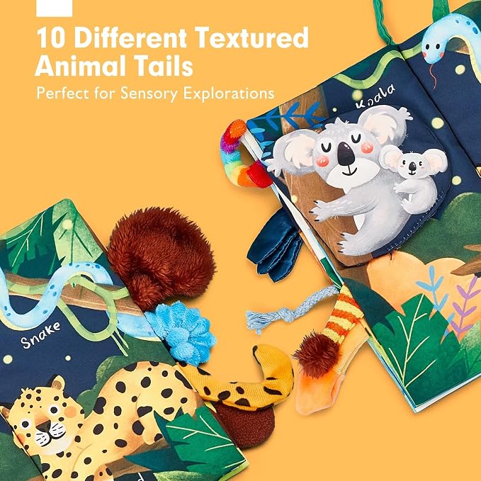 hahaland Baby Books 0-6 Months,Infant Tummy Time Toy Sensory Toys | 6 to 12 Months Touch Feel Book Travel Toy Gifts for Boy Girl 0-3 Month Baby Shower Birthday Easter Basket Stuffers 1PCS