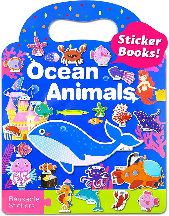 Benresive Reusable Sticker Book for Toddlers, Stickers for Kids, Travel Toy | Toddler Toys, Boys Girls Birthday Gifts, Airplane & Road Trip Essentials Kids, No Mess Waterproof Toddler Crafts Activities