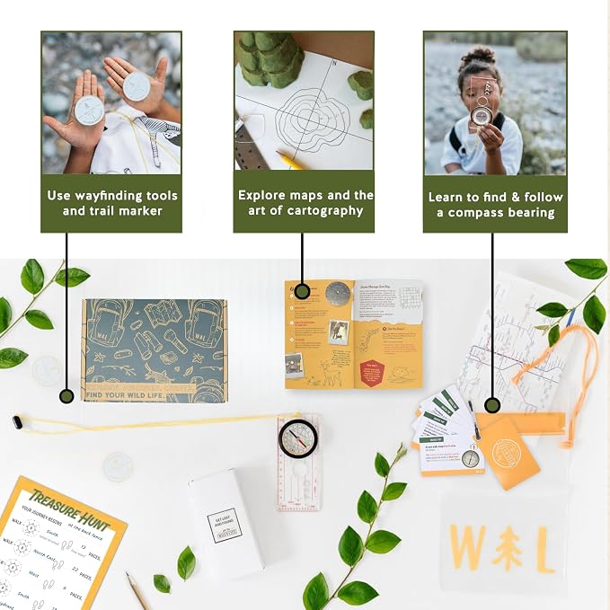 Navigation Trailblazer Kit for Kids Ages 8+ | Includes compass, map, ranger beads for hands-on wayfinding and exploration skills, a STEM gift for road trips & family play