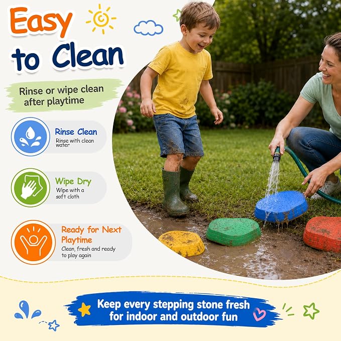 Balance stepping stones for kids 10pc, non-slip toddlers sensory toys outdoor or indoor play, promoting motor skills and confidence, Coordination Toys for children age 3 4 5 6 7+(forest)