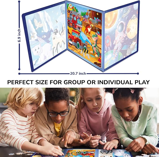 QUOKKA Travel Magnetic Puzzles for Toddlers 1-3 – 20+Pcs Animals Game with Extra-Long Play Book – Fun Travel Jigsaw Game Toy for Kids Ages 3-5 – Strong Magnets for Car Activities