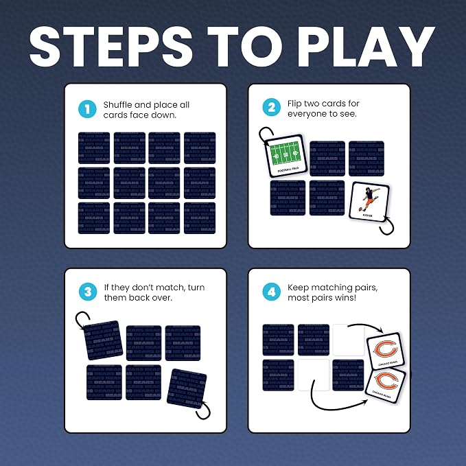 MasterPieces NFL Chicago Bears Matching Game - Fun Family Game for Kids - Officially Licensed NFL Product