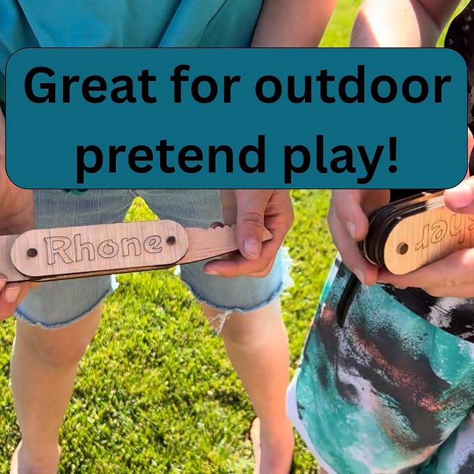 Personalized Wooden Pocket Knife Toy for Kids | Pretend Play Folding Camping Toy | Children Adventure Toy | Outdoor Explorer Gift for Boys & Girls Ages 3+