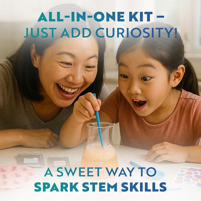 Playz Edible Candy Making Kit for Kids Age 8-12 Years Old with 40+ Fun | Science Experiments, DIY Chemistry kit for kids Rock, Gummy, Chocolate, hard candy maker, STEM Toys/gift for Girls and Boys