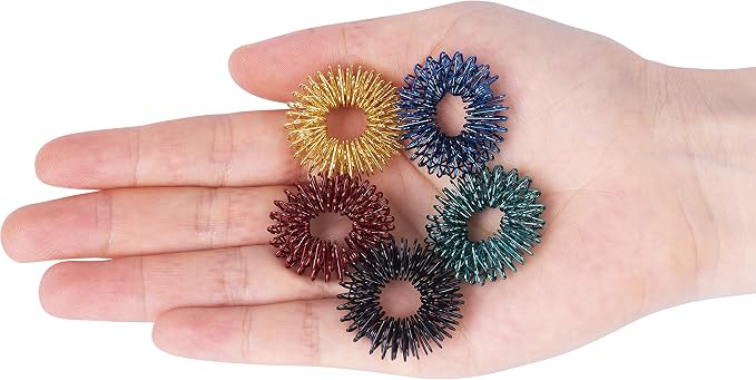 Mr. Pen- Spiky Sensory Rings, 40 Pack, Jewel Tones | Stress Relief Fidget Sensory Toys, Fidget Ring for Anxiety, Massager, Individuals with BFRB, ADHD and Attention Disorder