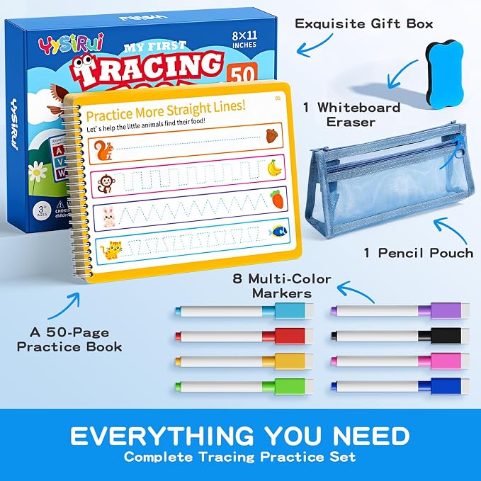 Preschool Learning Activities, Tracing Books for Kids Ages 3+, Toddler Handwriting Practice, Letter Tracing for Kids, Preschool Kindergarten Workbooks 3+, Learning Books for 3+ Years Old
