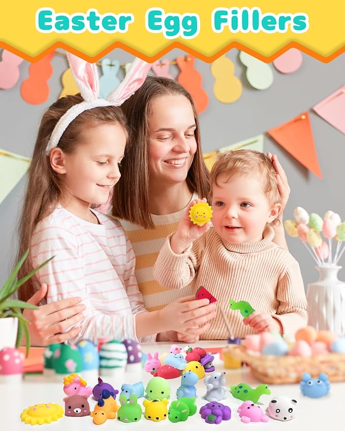30 Pack Kawaii Squishy Toys, Fidget Party Favors for Kids 3-5, 4-8, 8-12 | Treasure Box Toys for Students, Classroom Prizes, Mini Birthday Gifts, Goodie Bag Stuffers, Bulk Fidget Squeeze Toy