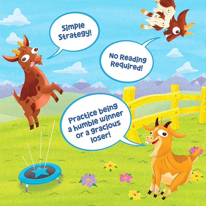 Peaceable Kingdom Bouncin’ Billy Goats Board Game | A cooperative game where players team up to win together, for 2-3 players. Ages 5+.
