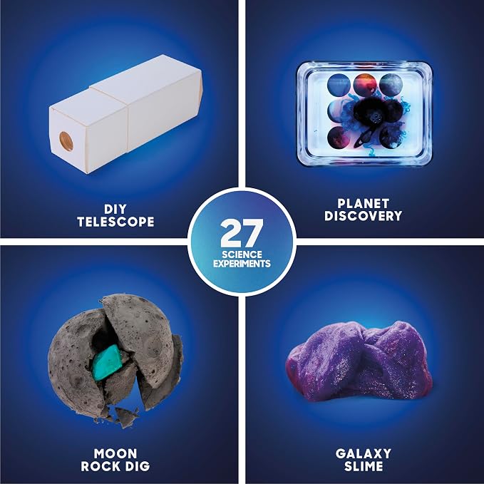 Discovery Stellar Space Science Kit for Kids| 30 Science Experiments| Build a Telescope, Galaxy Slime, Grow Moon Rocks| STEM Astronomy Chemistry Activity Set| Educational Learning Toy| Gift Ages 8+