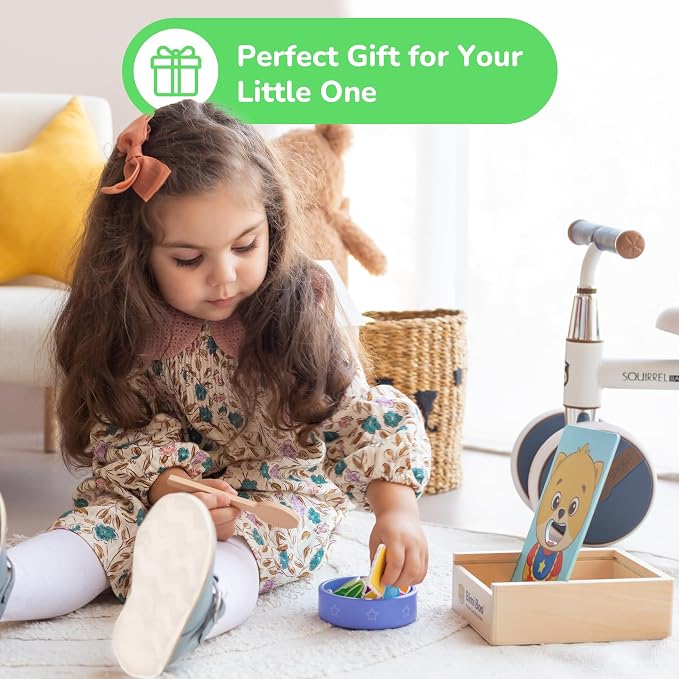 Wooden Feeding Toy - Montessori Scooping & Fine Motor Toy for Toddlers 1-4 | Speech Therapy & Occupational Therapy Pretend Play Food Set | 27 Foods, Spoon & Bowl