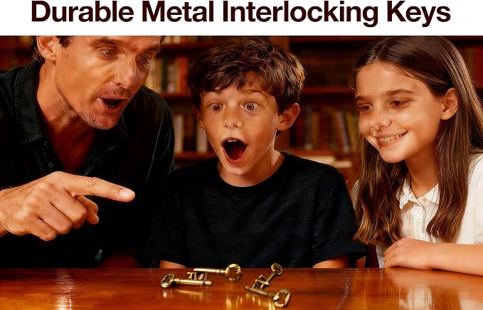 Traditional Metal Brain Teaser – Classic Puzzle Toy for Logic & Skill Development (Keys) | Metal, keys interlocking design, logic and patience, durable, for kids adults, IQ puzzle, group play