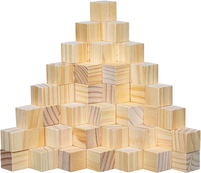 Ninekong 100 Pack Small Wood Cubes 1 Inch - Bulk Unfinished Wooden Squares for Mosaics, Architectural Modeling, Puzzle Making & Rustic Home Decor Projects | Bulk, For Mosaics, Architectural Modeling, Puzzle Making & Rustic Home Decor Projects