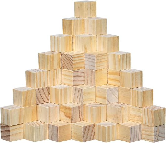 Ninekong 100 Pack Small Wood Cubes 1 Inch - Bulk Unfinished Wooden Squares for Mosaics, Architectural Modeling, Puzzle Making & Rustic Home Decor Projects | Bulk, For Mosaics, Architectural Modeling, Puzzle Making & Rustic Home Decor Projects