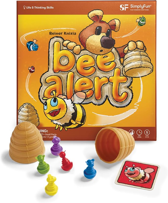 Bee Alert - A Matching Game for Kids That Tests Your Memory and Patience While Learning How to Take Turns - Educational Learning Game - 2 to 5 Players - for Kids Ages 5 & Up