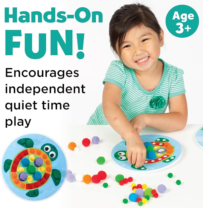 Creativity for Kids Pom Pom Pictures: Animals | Summer Fun | Back to School Crafts for Preschool Learning Activities| Sensory Toys for Toddlers |Toddler Arts and Crafts (Ages 3+)