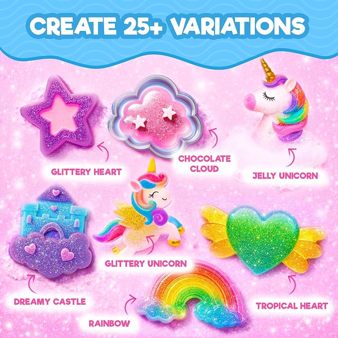Doctor Jupiter Unicorn Glitter Soap Making Kit for Kids Ages 6+ | Unicorn Toys, Birthday Gift Ideas for Girls 6,7,8,9,10 Year Olds, Science Kits for Kids Ages 5-7-8-12, STEM Toys, DIY Craft