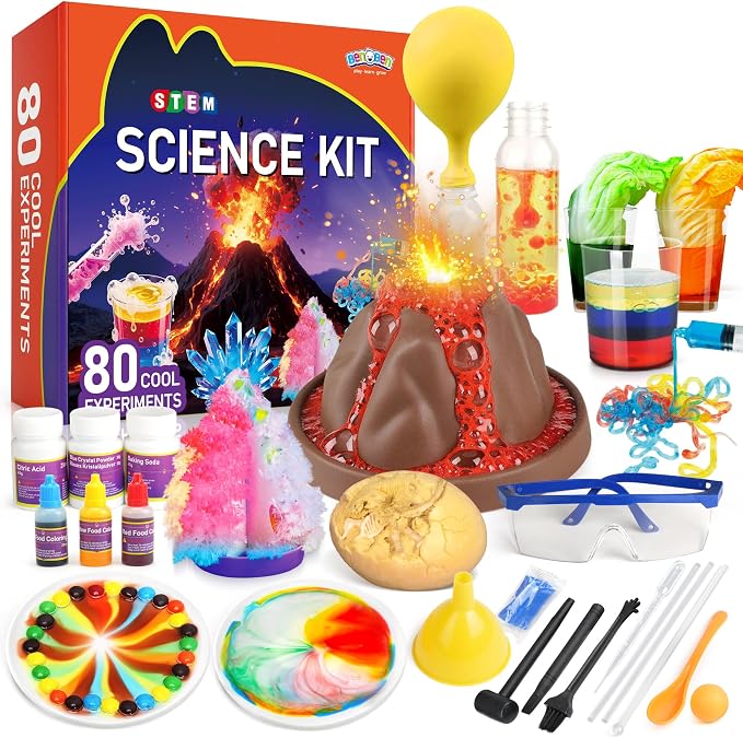 BenBen Science Kit for Kids Age 8-10, 80 Experiments Set, Birthday Gift | STEM Toy for Boys Girls, Homeschool Classroom Education, Family Group Screen-free Learning Activity, Back to School Gift