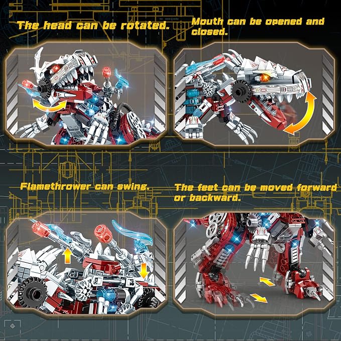 BDXEJV STEM 2 in 1 Dinosaurs Building Kits 422PCS, Compatible with Normal Dinosaurs Bricks, Toys for Kids Age 6-10 Year Old, Educational Building Sets Best Gifts for Boy 6-10