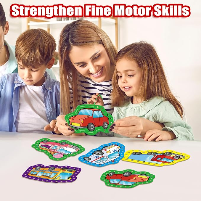 Lacing Cards,Sewing Kit for Kids,Fine Motor Toys,Classroom Must Haves | Shoe Tying Practice, Manipulatives for Preschoolers,Homeschool Supplies,Preschool Learning Activities,Toddler Crafts