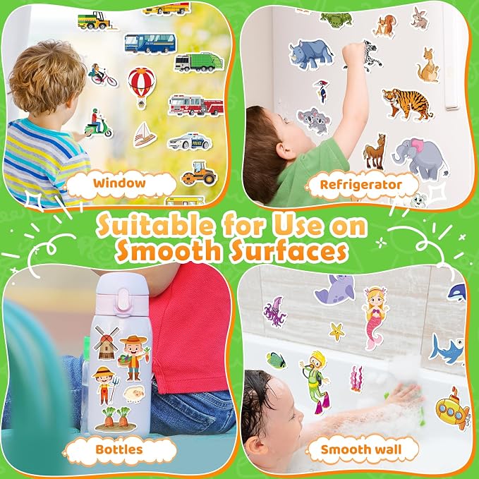 2 Sets Reusable Sticker Books for Toddler 1-3, Activity Books for Toddlers 2-4, Arts Crafts Jelly Stickers Travel Toys for Kids 3-5, Holiday and Birthday Gifts Easter Basket Stuffers for Boys Girls