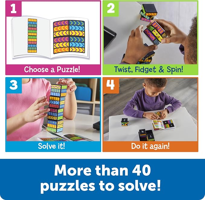 Learning Resources Brainometry Cubed | 3D Brain Teaser Puzzles, Fidget Puzzle Game for Kids, Educational Games, Problem Solving Toys, Fidget Cube