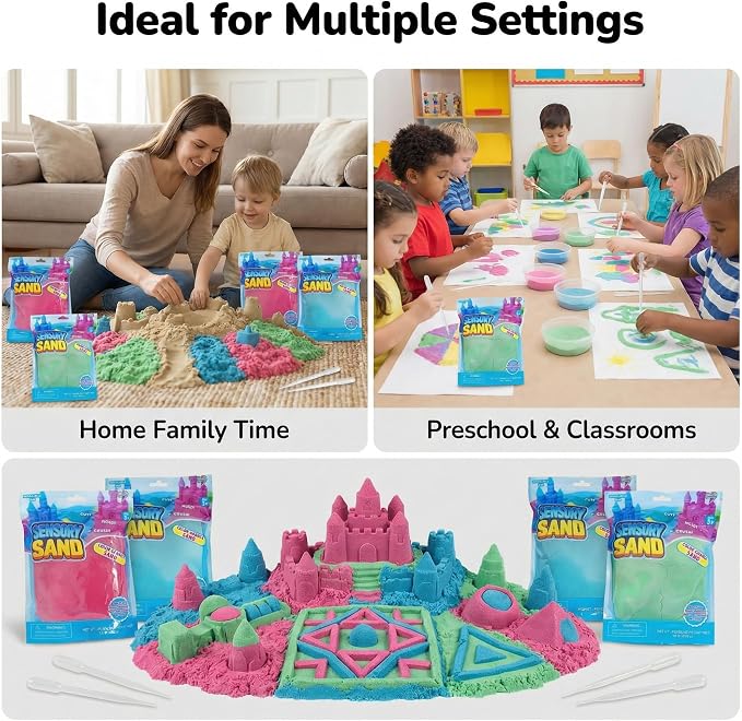 Carolart Color Changing Sensory Sand Refill 4.5lb Play Sand for Kids | Color Changing Sensory Sand Refill, 4.5lb Bulk Sensory Bin Filler, Sensory Kit, Temperature Activated Sand for Classroom