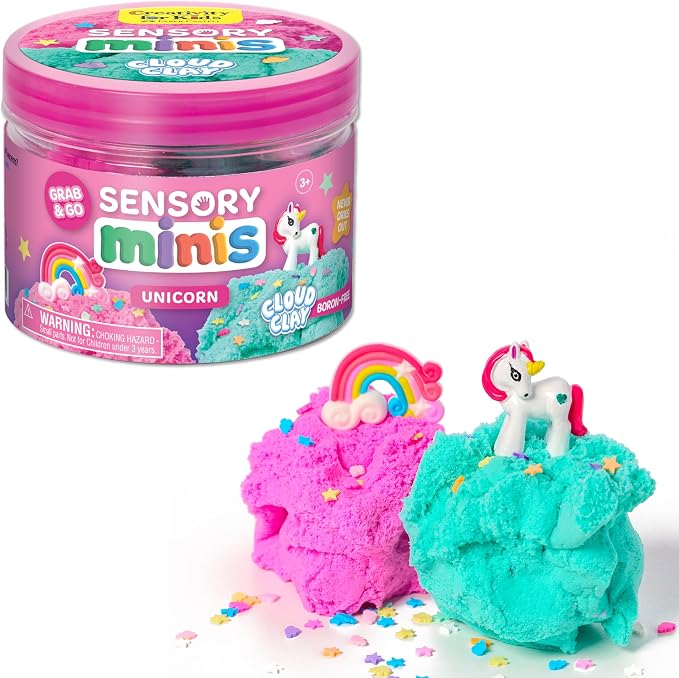 Creativity for Kids Sensory Minis Unicorn Kit | Cloud Clay Sensory Toy for Kids | Summer Activities | Mess-Free, Screen-Free Travel Activity for Kids (Ages 3+)